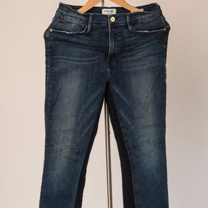 Frame Blue Jeans with Distressed  Hemline